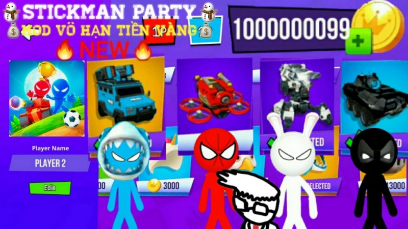 stickman party hack